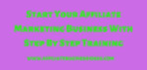 Start Affiliate Marketing Business With Step By Step Training