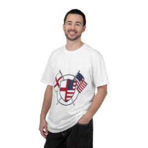 Nautical Flag Shield T-Shirt — American & English Crossed Flags Graphic