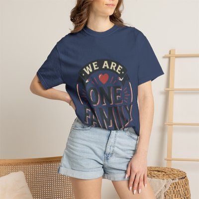 We Are One Family T-Shirt — Family Unity Tee with Heart Graphic